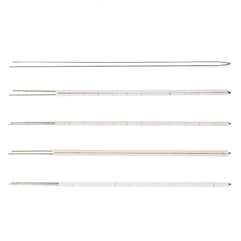 Ceramic Beaded Thermocouple Elements for Head and Well Assemblies - Ceramic insulator type: double hole round insulators, Thermocouple type: T, Wire diameter: 3,264 mm (8 AWG), Lenght: 30 cm (12")