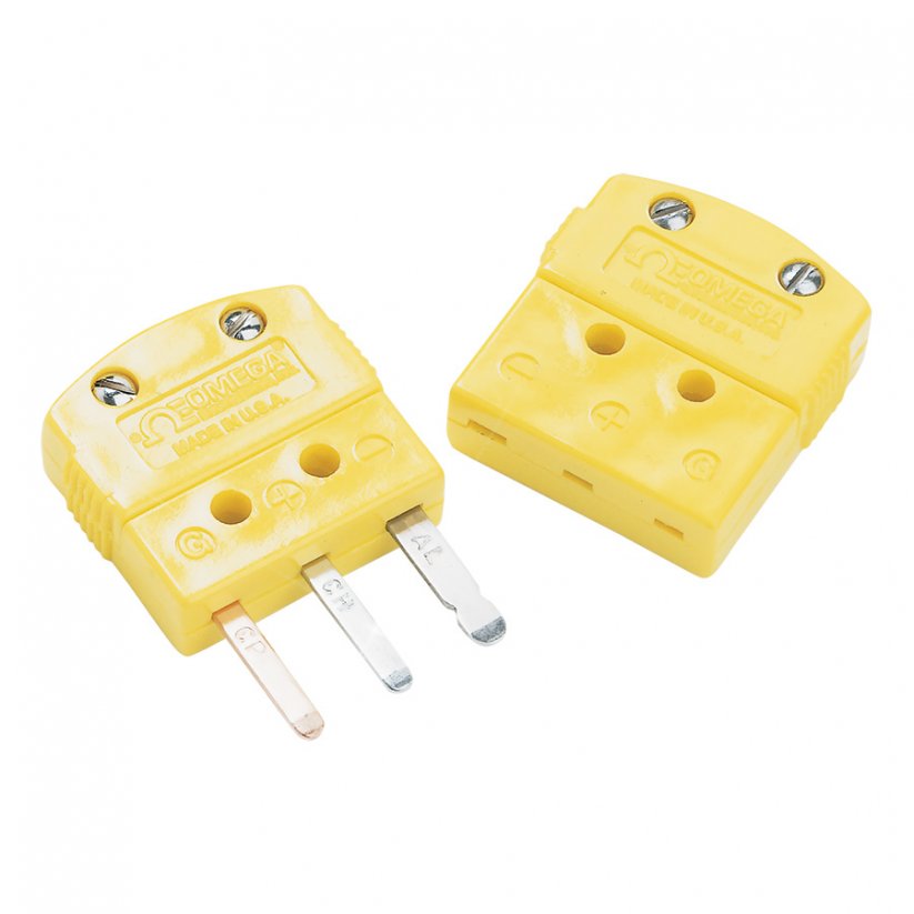 MTP / 3-Pin Mini Connector for Thermocouple, RTD and Thermistor - Thermocouple type: T, Connector type: female