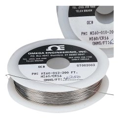 Resistance Heating Wire, 1000°C Max. (60% Nickel, 16% Chromium)