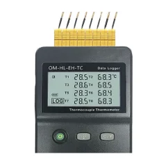 8 kanálový ruční teploměr a datalogger pro termočlánek
