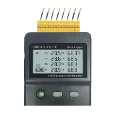 8 kanálový ruční teploměr a datalogger pro termočlánek