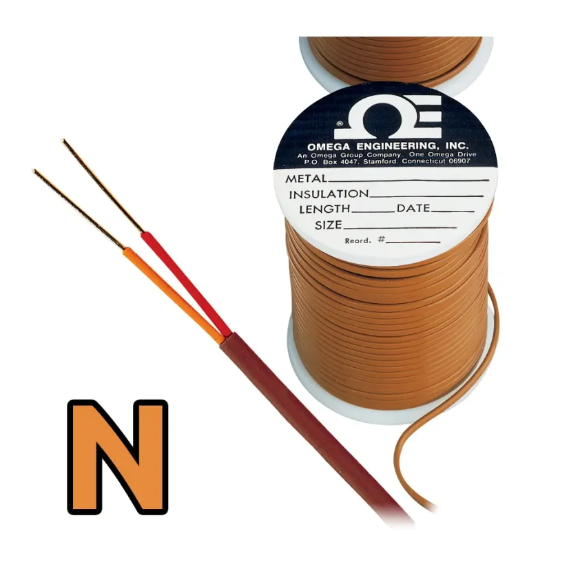 N Type Thermocouple Duplex Wire (AWG 24/20) - Wire insulation 