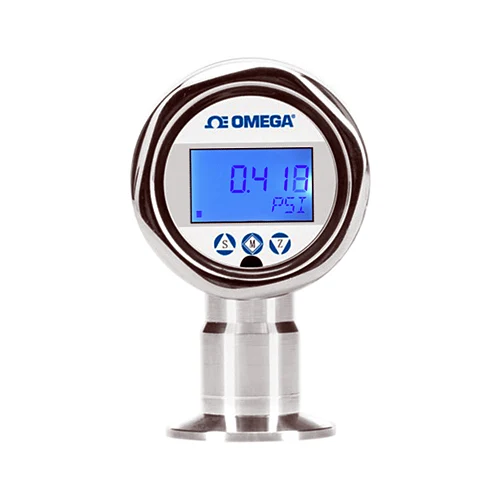 3-A Sanitary Rangeable Pressure Transmitters with LCD - Process connection size: 2", Process connection type: Tri-Clamp, Min. pressure (PSI): -15, Max. pressure (PSI): 250, Pressure type: compound