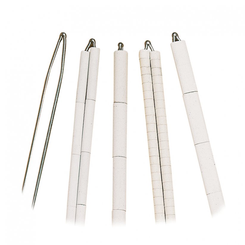 Ceramic Beaded Thermocouple Elements for Head and Well Assemblies - Ceramic insulator type: single hole round insulators, Thermocouple type: J, Wire diameter: 1,630 mm (14 AWG), Lenght: 30 cm (12")