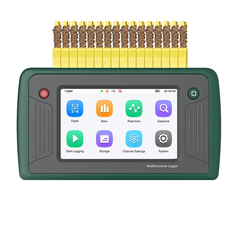 16 kanálový termočlánkový datalogger s dotykovým LCD