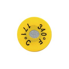 Single Point Non-Reversible Temperature Indicating Labels