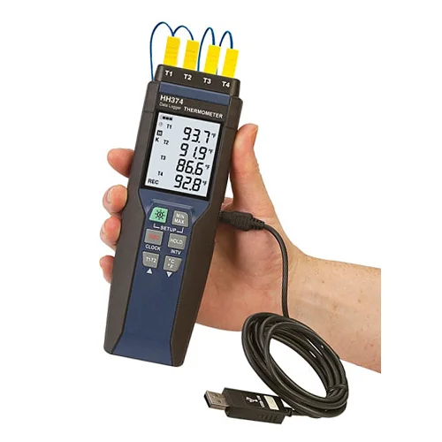 4 Channel Data Logger Thermocouple Type K Thermometer