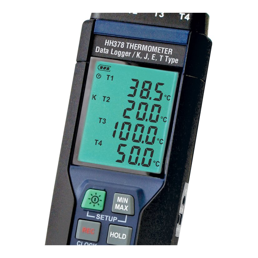 4 kanálový ruční teploměr a datalogger pro termočlánek