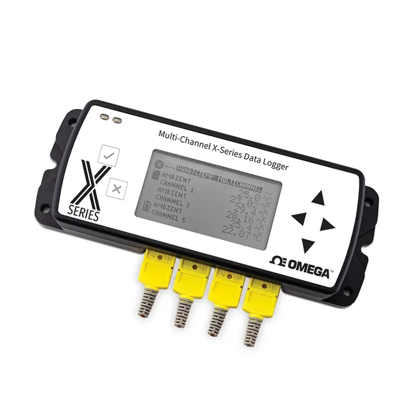 4 and 8 channel thermocouple data logger with LCD - Number of inputs: 4